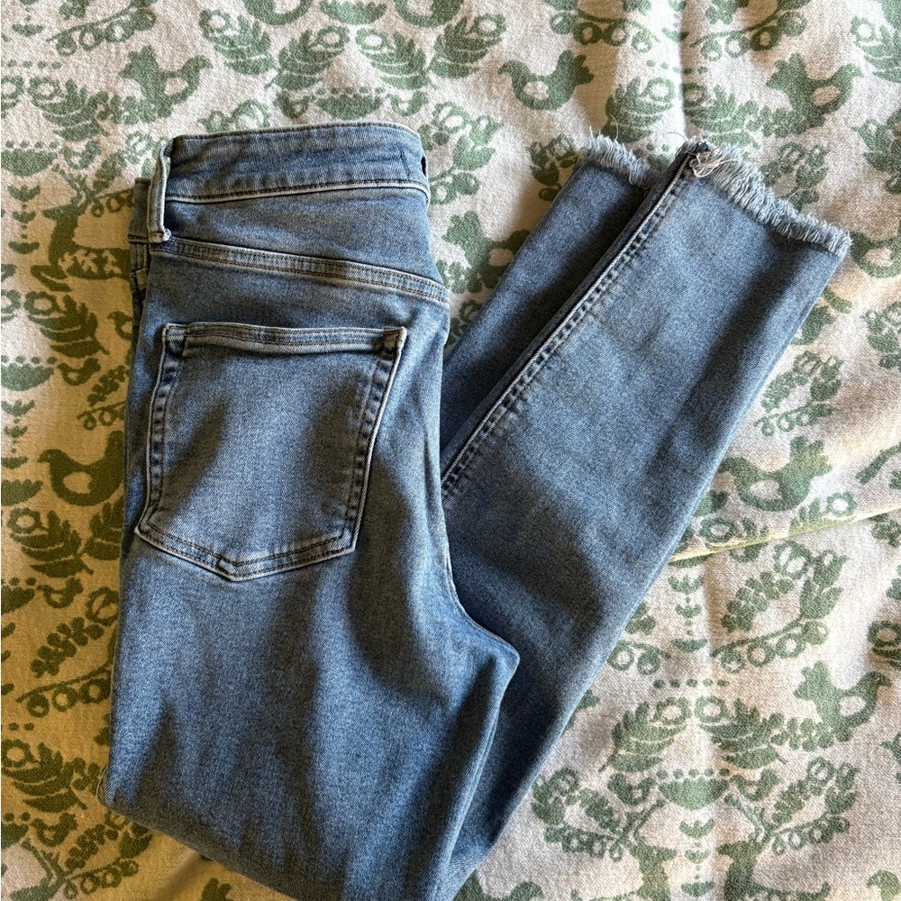 Free People We The Free Blue Ankle Cropped Jeans